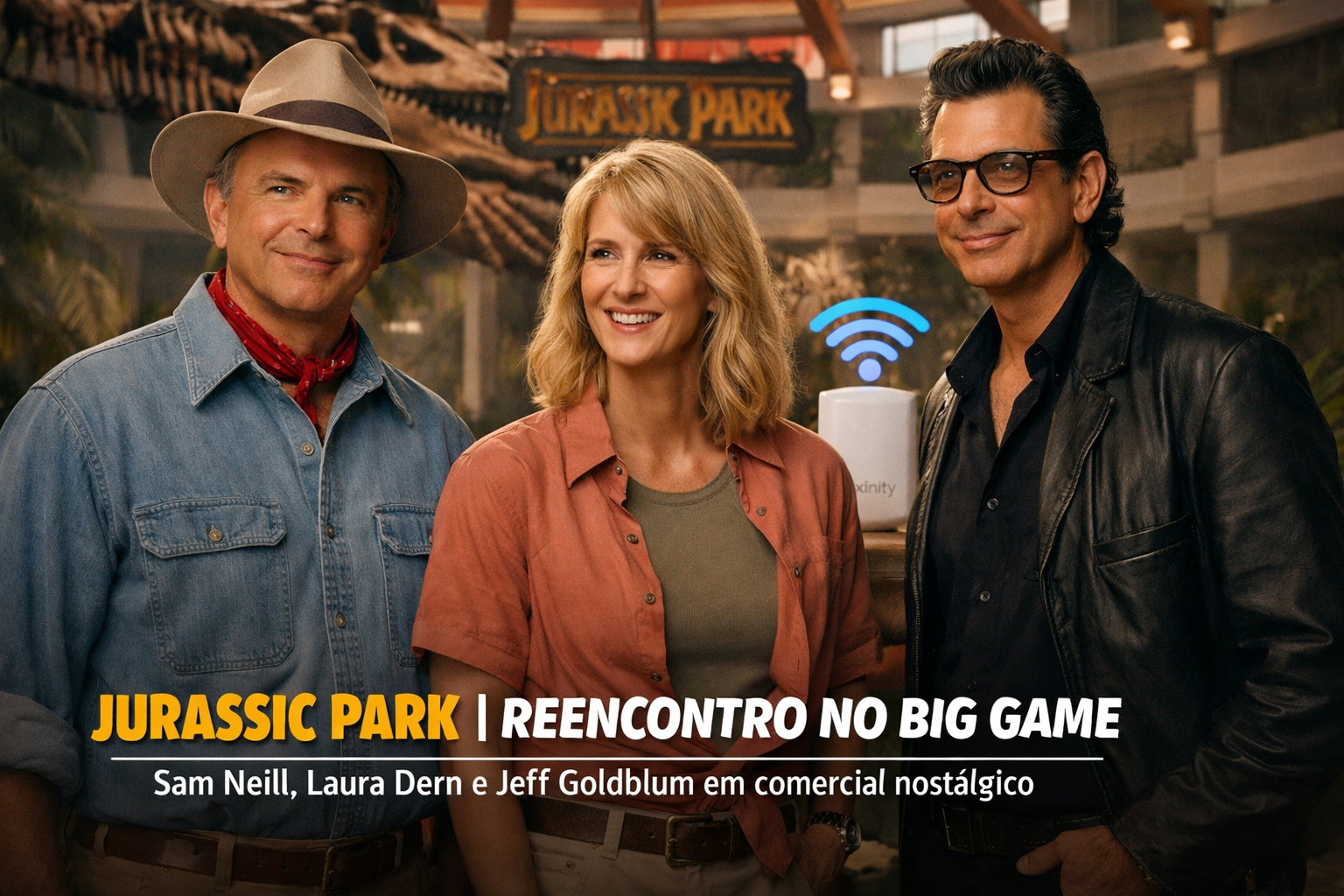 Jurassic Park | Comercial do Super Bowl reúne Sam Neill, Laura Dern e Jeff Goldblum em reencontro nostálgico